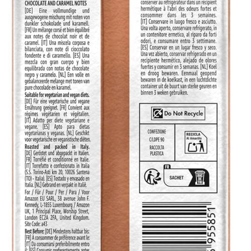 Amazon Espresso Crema Caffè macinato, Tostatura media, 500 g - 250 g (Confezione da 2) - Certificato Rainforest Alliance