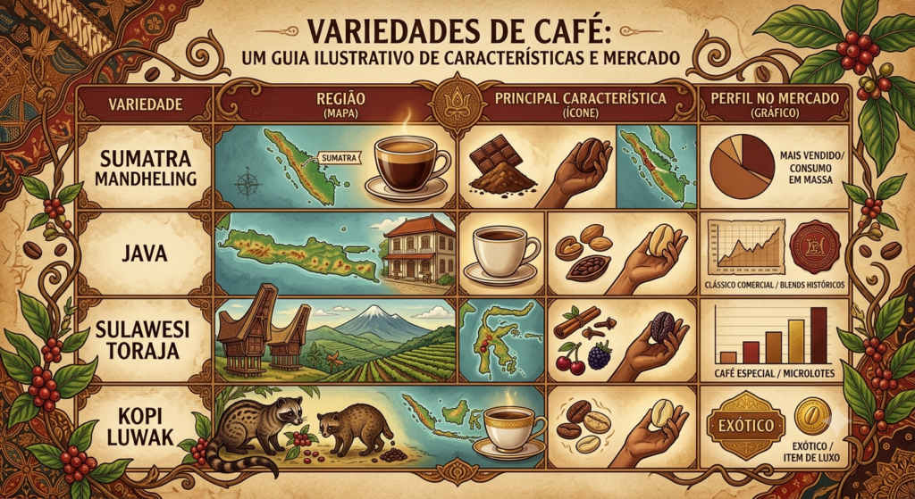 Tabela Comparativa de Variedades de Café e suas Características indonesia